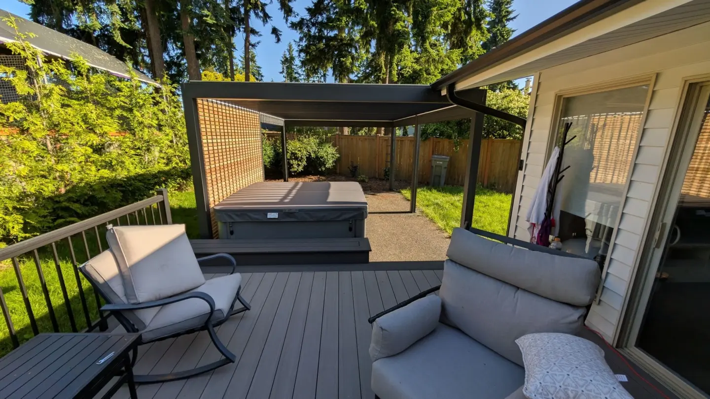 Louvered Pergola Installation in Seattle, WA | Alki Deck Builders